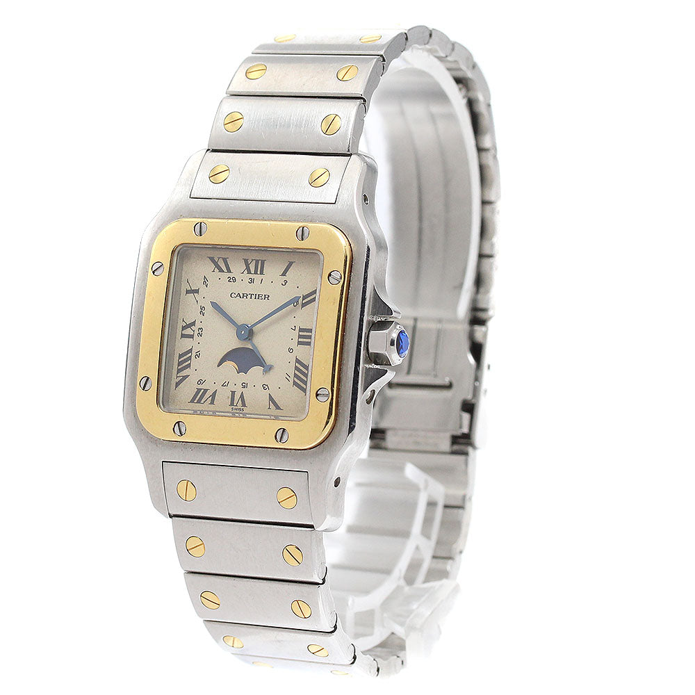 CARTIER Santos GalbeeLM W20007C4 Moon phase Beige Dial Quartz Men's Watch_943161