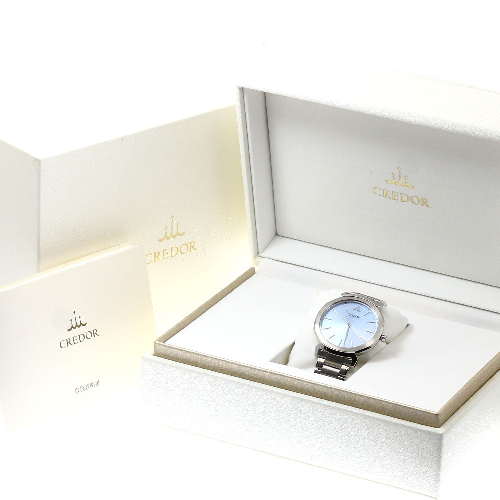 SEIKO CREDOR Linearx GCAR063/8J81-0AS0 Ice blue Dial Quartz Men's Watch_943238