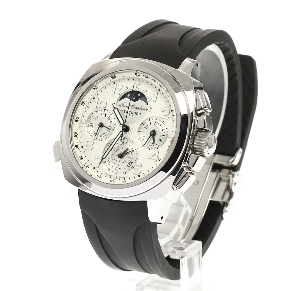 TENSHODO Grand complication 6771-T020062 Moon phase Triple calendar Silver Dial Quartz Men's Watch_943277