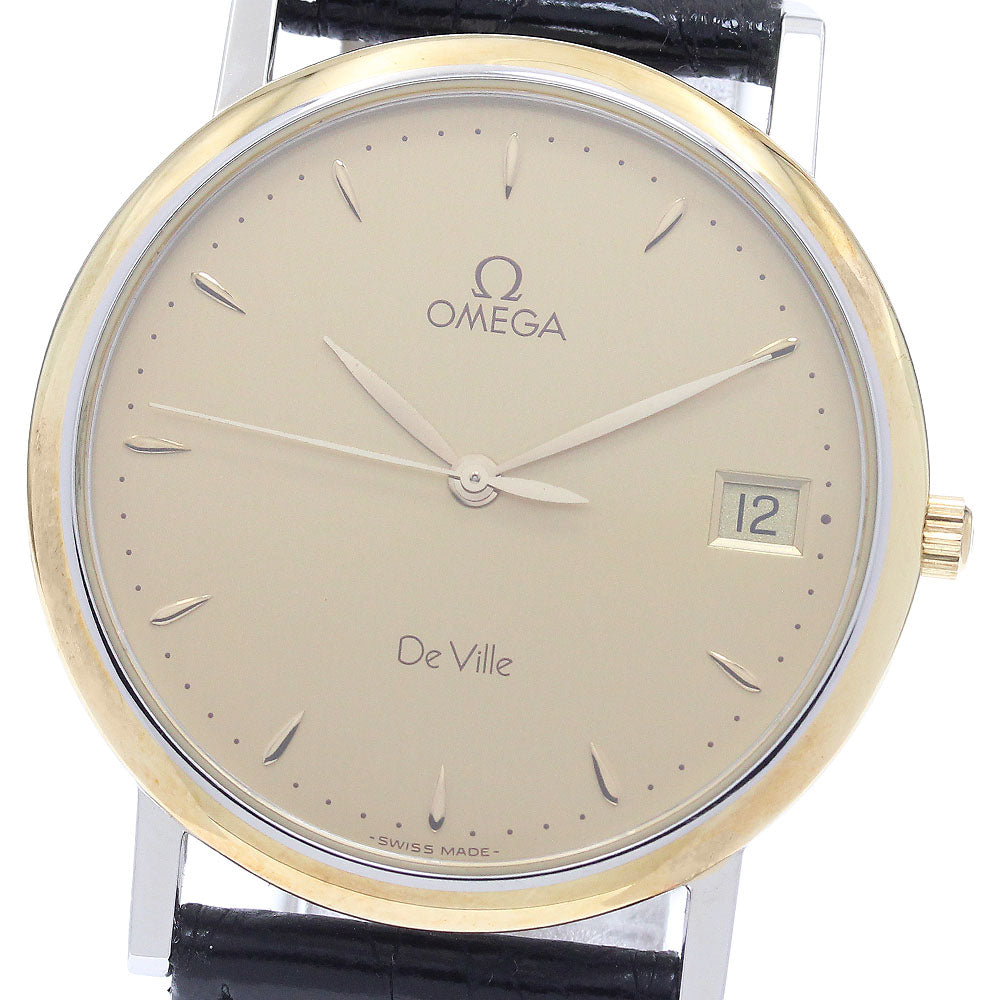 OMEGA De Ville Date gold Dial Quartz Men's Watch_943284