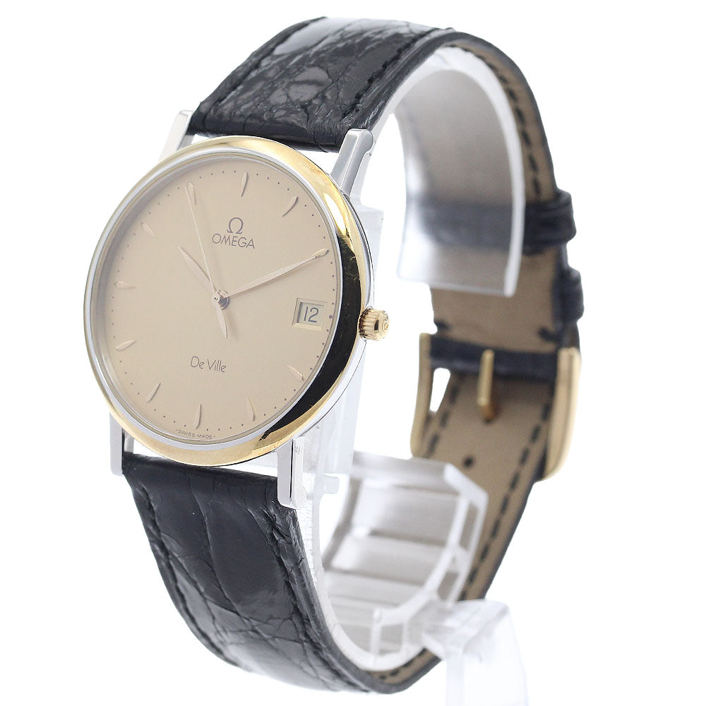 OMEGA De Ville Date gold Dial Quartz Men's Watch_943284
