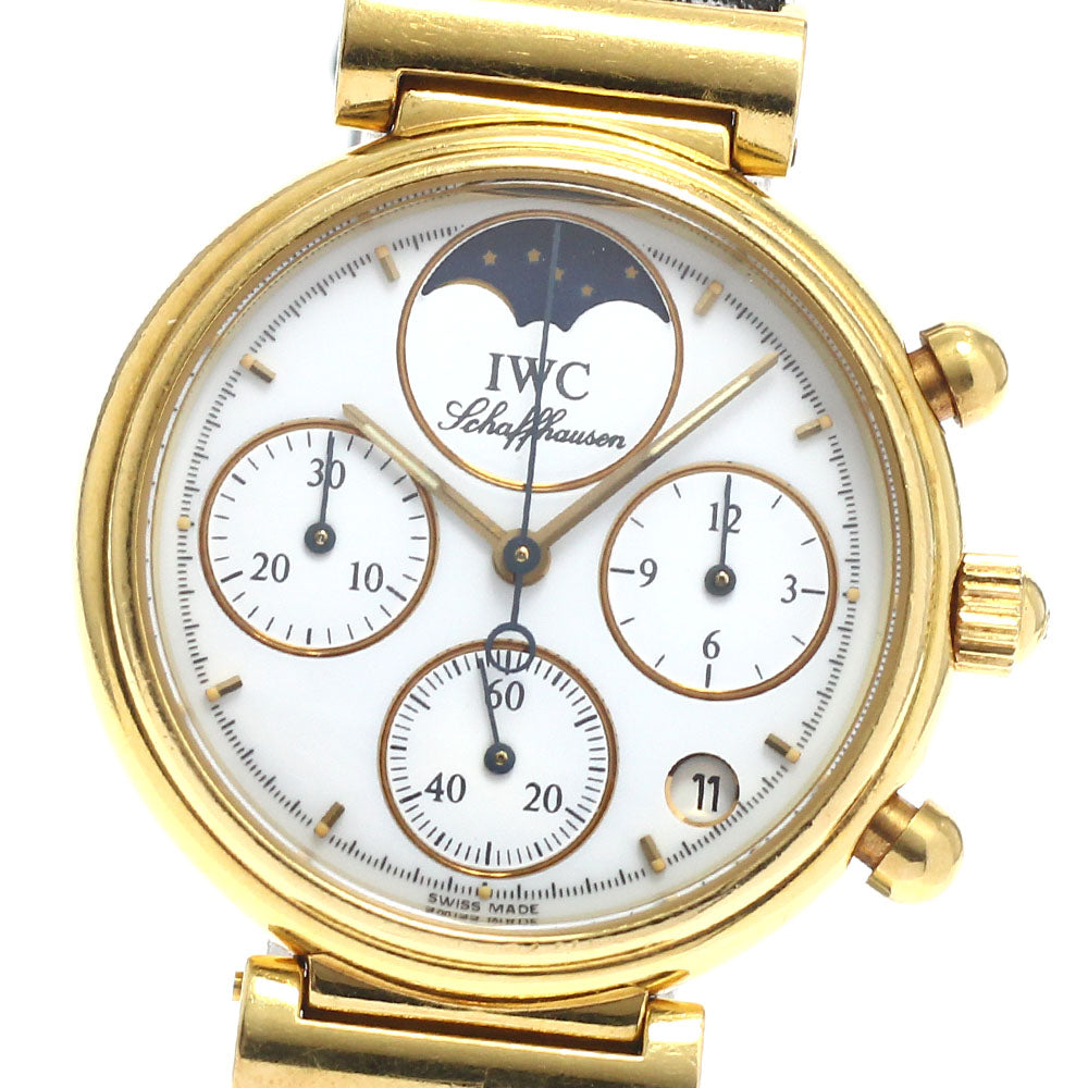IWC SCHAFFHAUSEN Da Vinci IW373501 K18YG Chronograph Quartz Ladies Watch_943327
