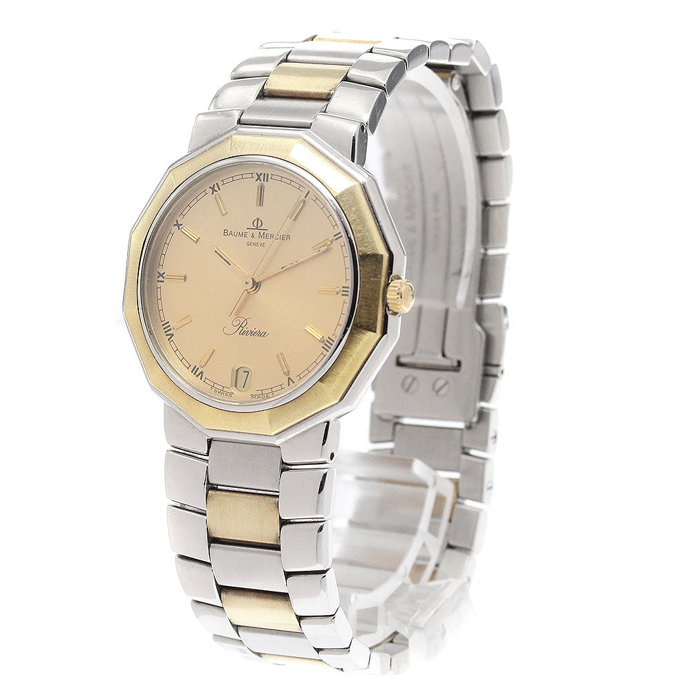 Baume & Mercier Riviera 5131 Date YG2 tone gold Dial Quartz Men's Watch_943369