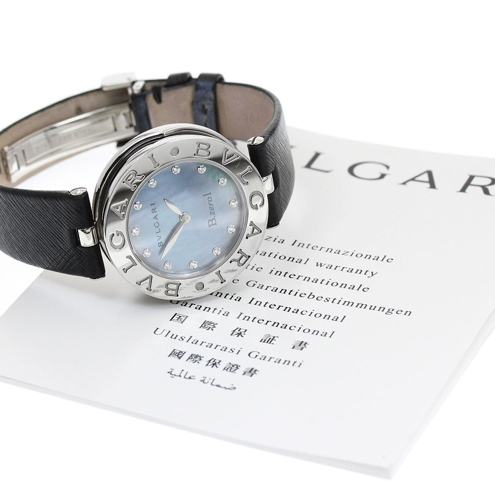 BVLGARI B.zero1 BZ30S 12P diamond Blue shell Dial Quartz Ladies Watch_943372
