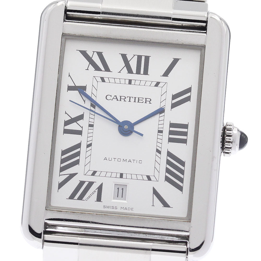 CARTIER Tank solo XL W5200028 Date Silver Dial Automatic Men's Watch_943391