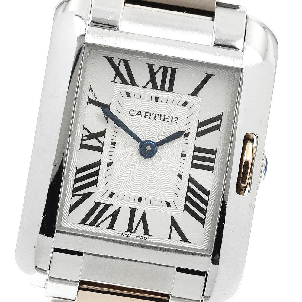 CARTIER Tank Anglaze SM W5310036 PG2 tone Silver Dial Quartz Ladies Watch_943408