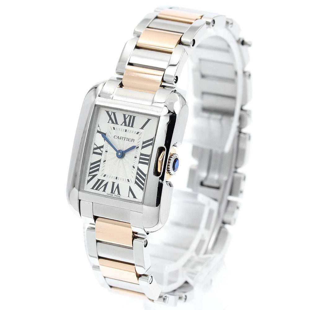 CARTIER Tank Anglaze SM W5310036 PG2 tone Silver Dial Quartz Ladies Watch_943408