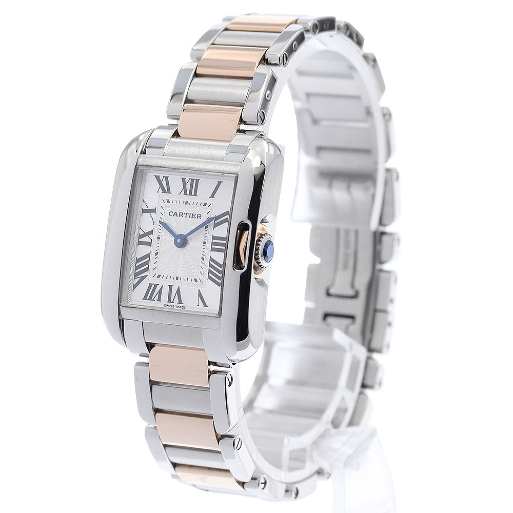 CARTIER Tank Anglaze SM W5310019 Silver Dial Quartz Ladies Watch_943410