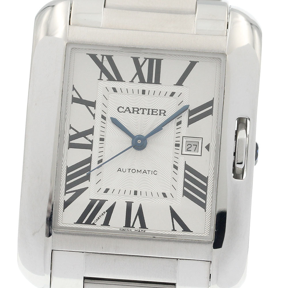CARTIER Tank Anglaise LM W5310009 Date Silver Dial Automatic Men's Watch_943412