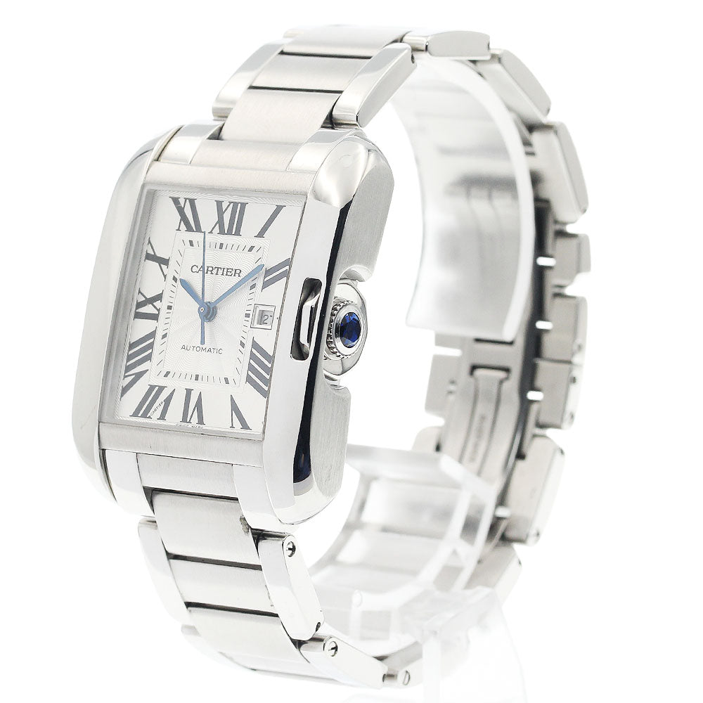 CARTIER Tank Anglaise LM W5310009 Date Silver Dial Automatic Men's Watch_943412