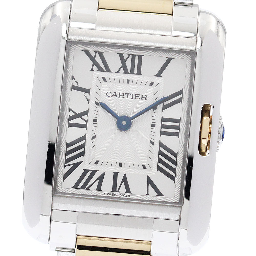 CARTIER Tank Anglaze SM W5310046 Silver Dial Quartz Ladies Watch_943413