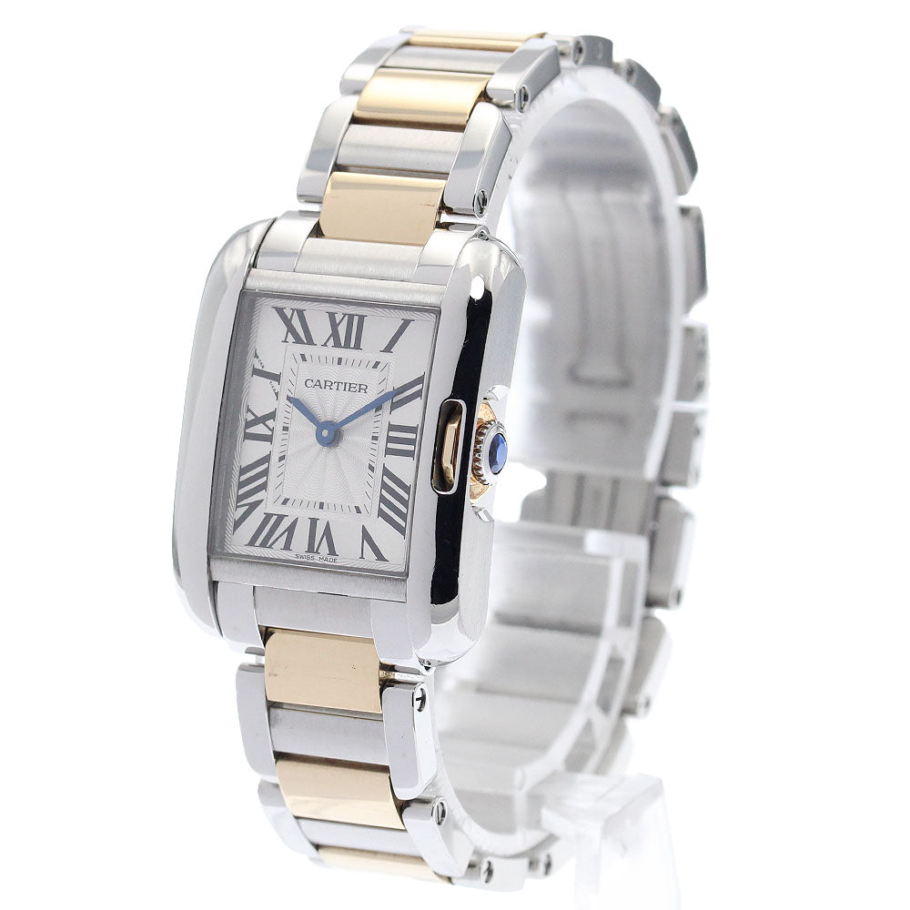 CARTIER Tank Anglaze SM W5310046 Silver Dial Quartz Ladies Watch_943413