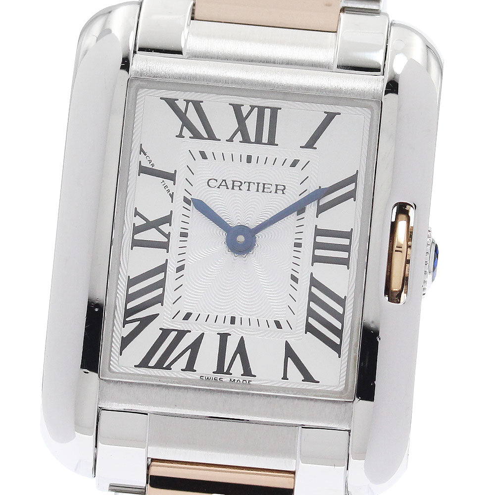 CARTIER Tank Anglaze SM W5310019 Silver Dial Quartz Ladies Watch_943414