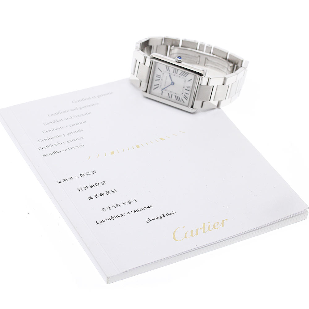 CARTIER Tank solo LM W5200014 Silver Dial Quartz Men's Watch_943427