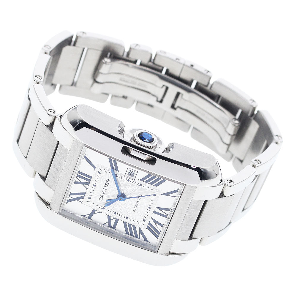 CARTIER Tank Anglaise LM W5310009 Date Silver Dial Automatic Men's Watch_943430