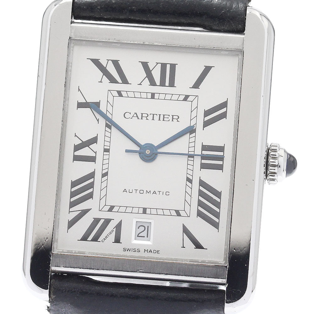 CARTIER Tank solo XL WSTA0029 Date Silver Dial Automatic Men's Watch_943432