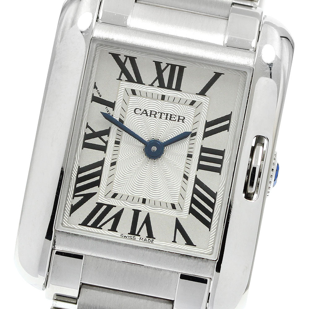 CARTIER Tank Anglaze SM W5310022 Silver Dial Quartz Ladies Watch_943433