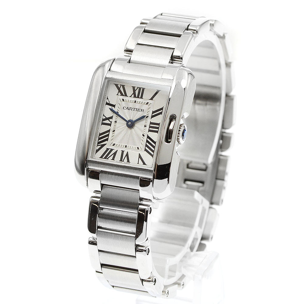 CARTIER Tank Anglaze SM W5310022 Silver Dial Quartz Ladies Watch_943433
