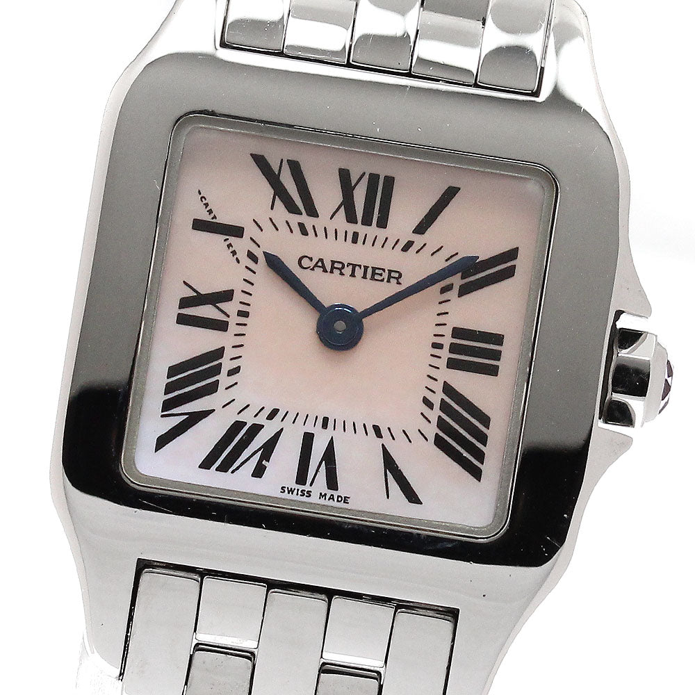 CARTIER Santos de Moiselle SM W25075Z5 Pink shell Dial Quartz Ladies Watch_943456
