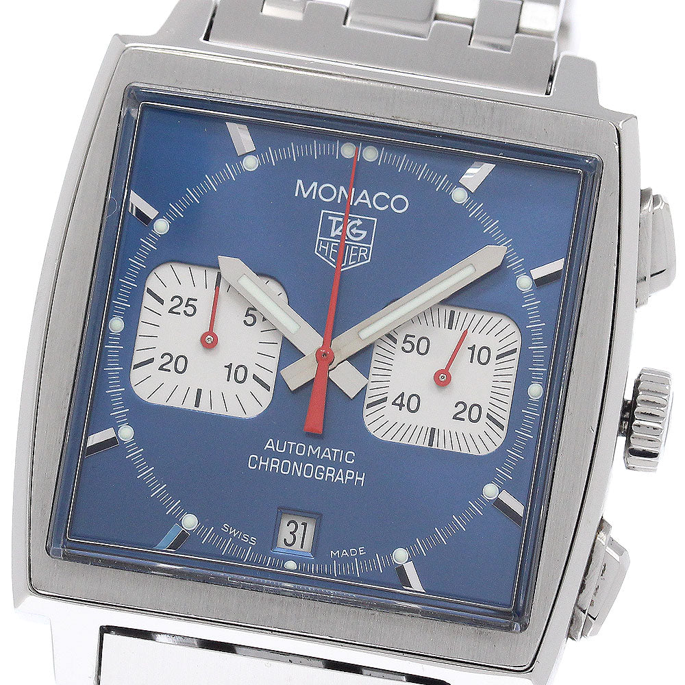 TAG HEUER Monaco CW2113 Chronograph Date blue Dial Automatic Men's Watch_943478