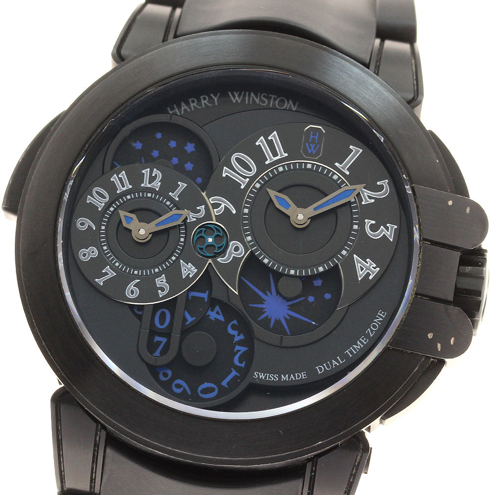 HARRY WINSTON Ocean Dual Time Black Edition OCEATZ44ZZ007 Automatic Men's_943484