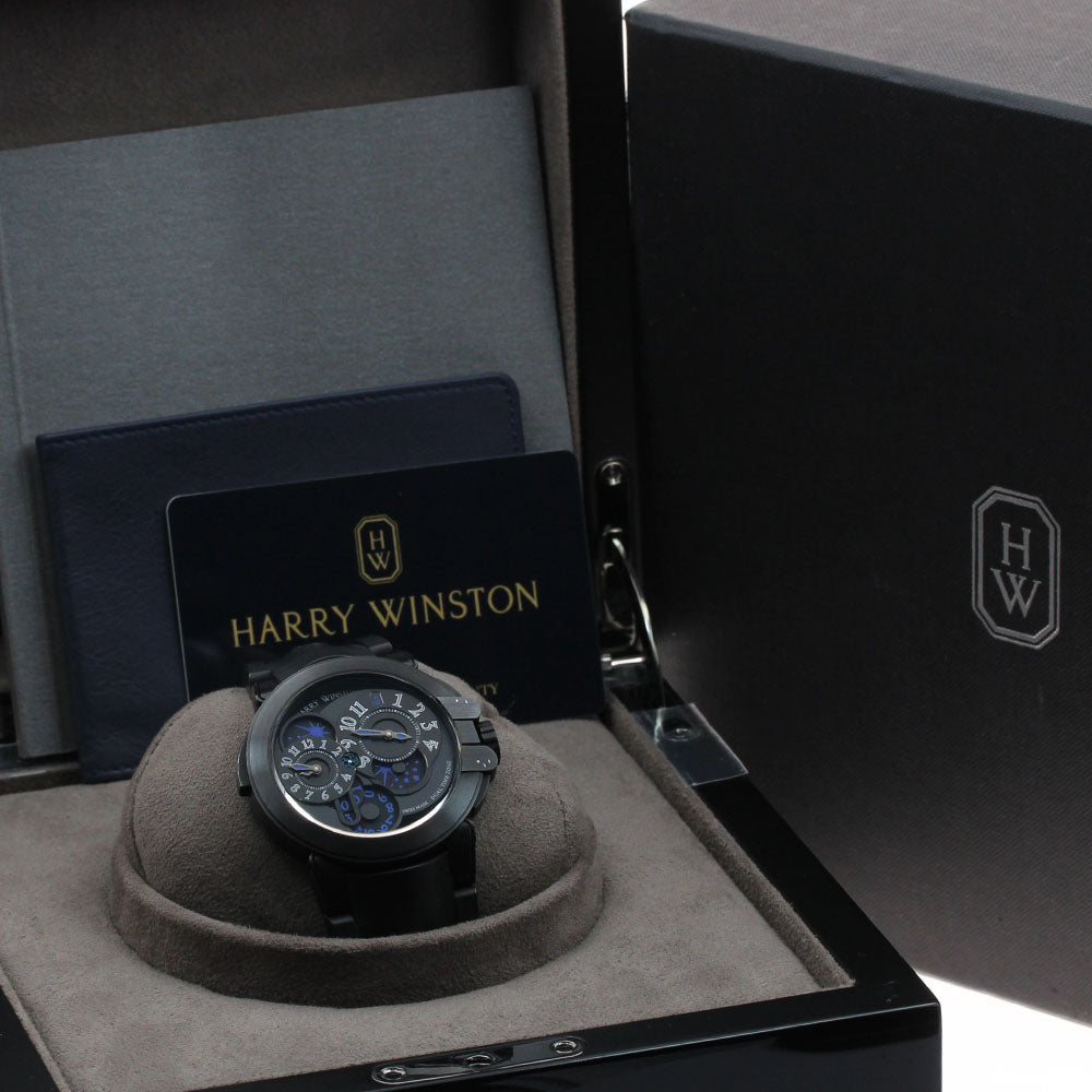 HARRY WINSTON Ocean Dual Time Black Edition OCEATZ44ZZ007 Automatic Men's_943484