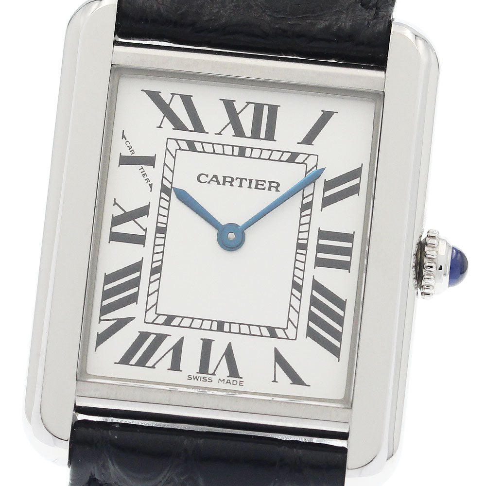 CARTIER Tank solo SM W1018255 Silver Dial Quartz Ladies Watch_943489