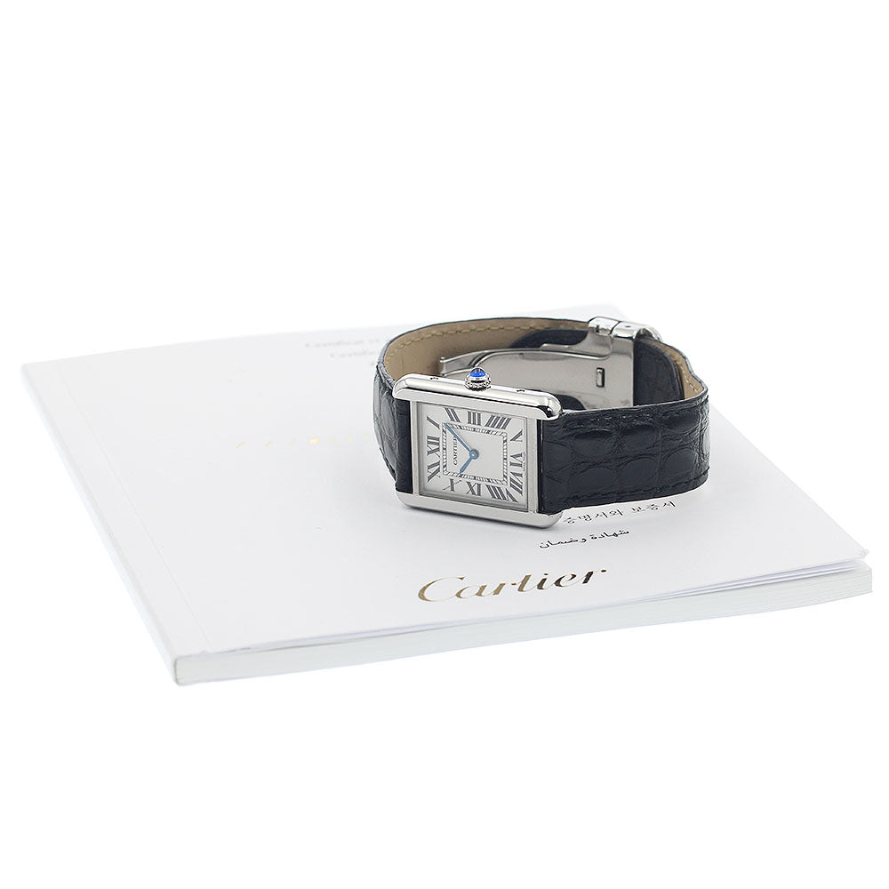 CARTIER Tank solo SM W1018255 Silver Dial Quartz Ladies Watch_943489