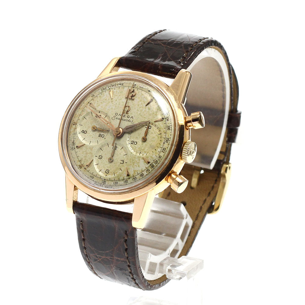 OMEGA Seamaster K18PG Chronograph Silver Dial Hand Winding Men's Watch_943492