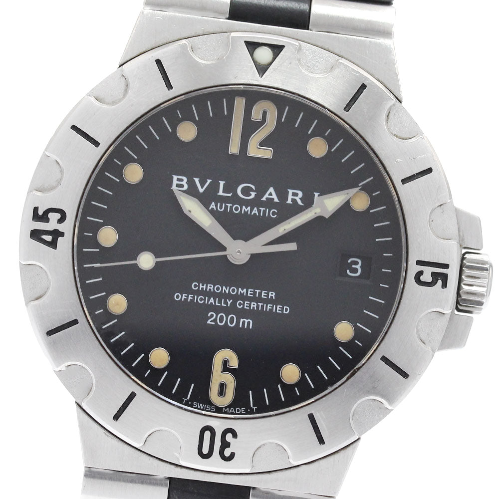 BVLGARI Diagono Scuba SD38S Date black Dial Automatic Men's Watch_943542