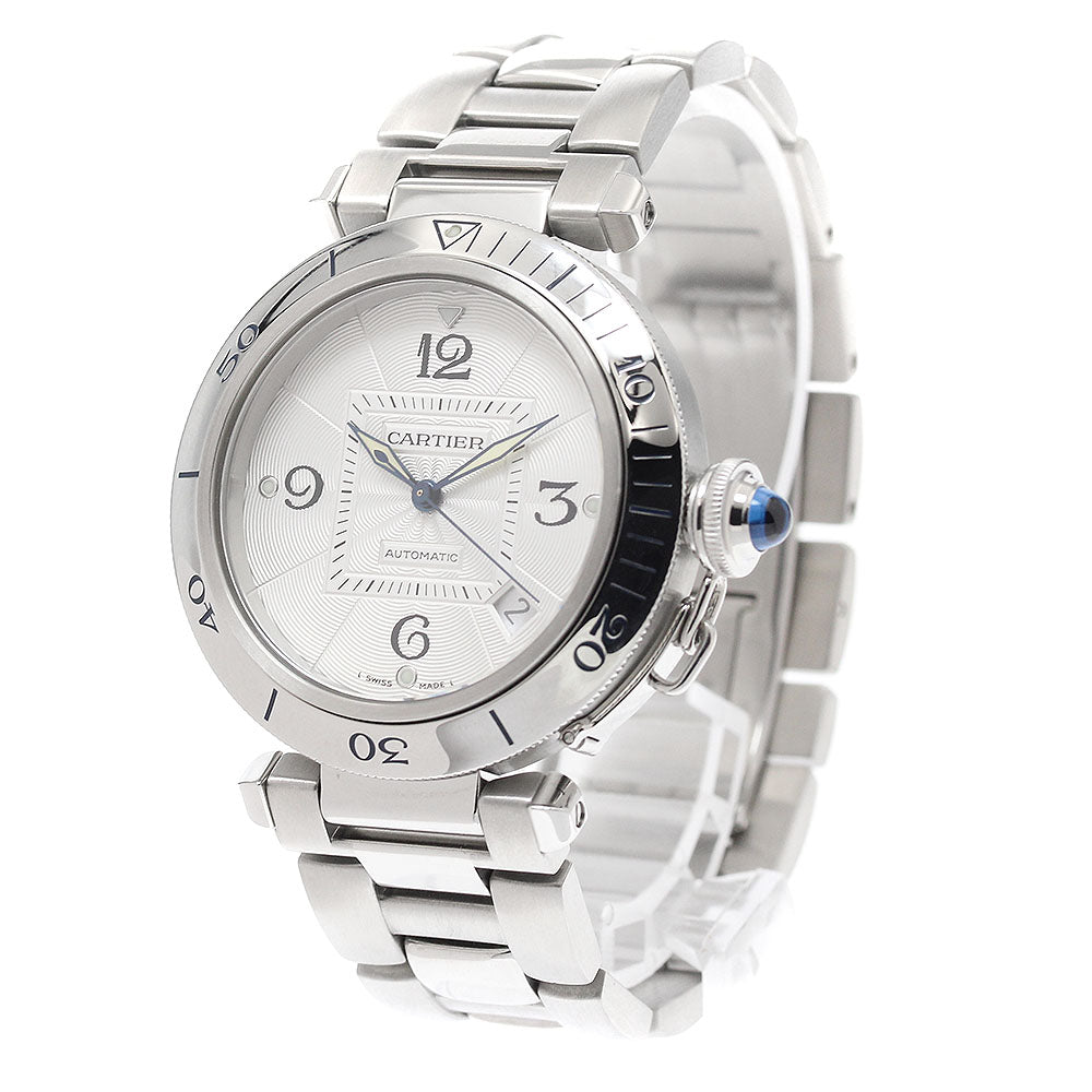 CARTIER Pasha 38mm W31031H3 Date Silver Dial Automatic Men's Watch_943544