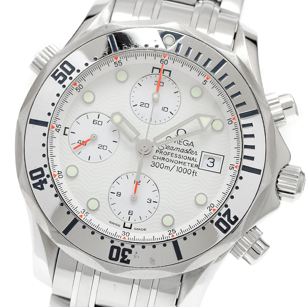 OMEGA Seamaster300 2598.20 Date Chronograph white Dial Automatic Men's _943545