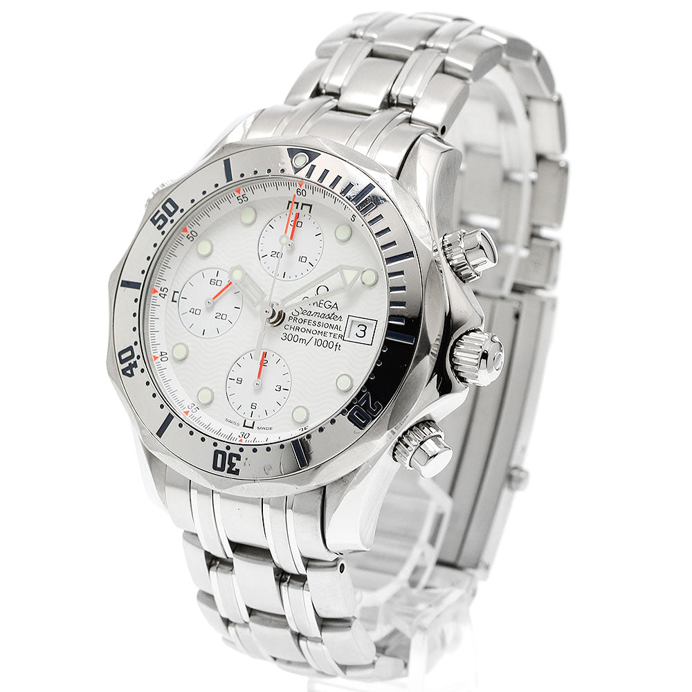 OMEGA Seamaster300 2598.20 Date Chronograph white Dial Automatic Men's _943545