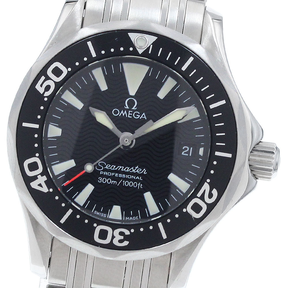 OMEGA Seamaster300 2282.50 Date black Dial Quartz Ladies Watch_943643