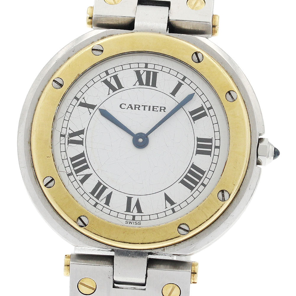 CARTIER Santos Round LM 2 tone white Dial Quartz Men's Watch_943682