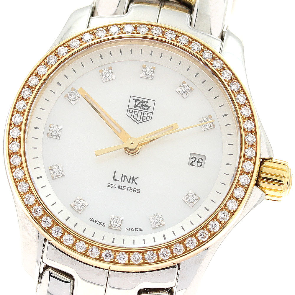 TAG HEUER Link WJF1354.BB0581 11P diamond diamond bezel White shell Dial Quartz Ladies Watch_943744