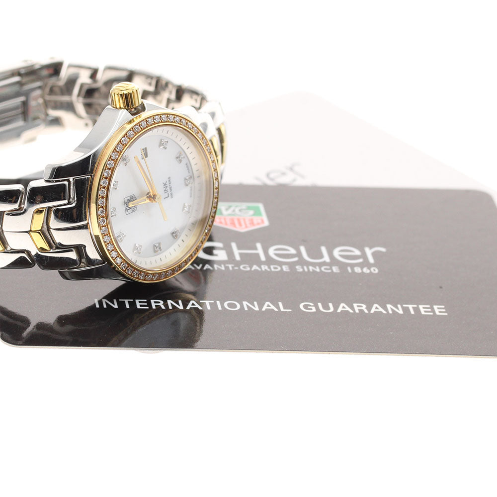 TAG HEUER Link WJF1354.BB0581 11P diamond diamond bezel White shell Dial Quartz Ladies Watch_943744