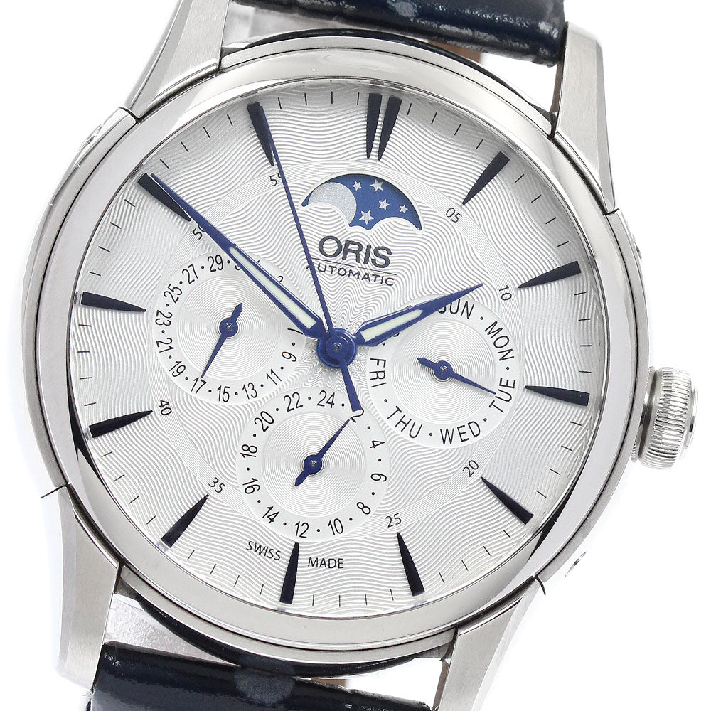 ORIS Artelier Complication 01 781 7703 4031-07 Moon phase Silver Dial Automatic Men's Watch_943754
