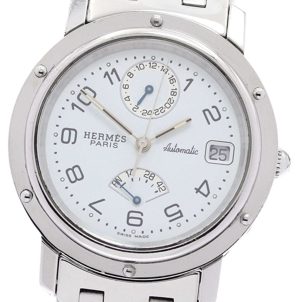 HERMES Clipper CL5.710 Power reserve GMT white Dial Automatic Men's Watch_943756