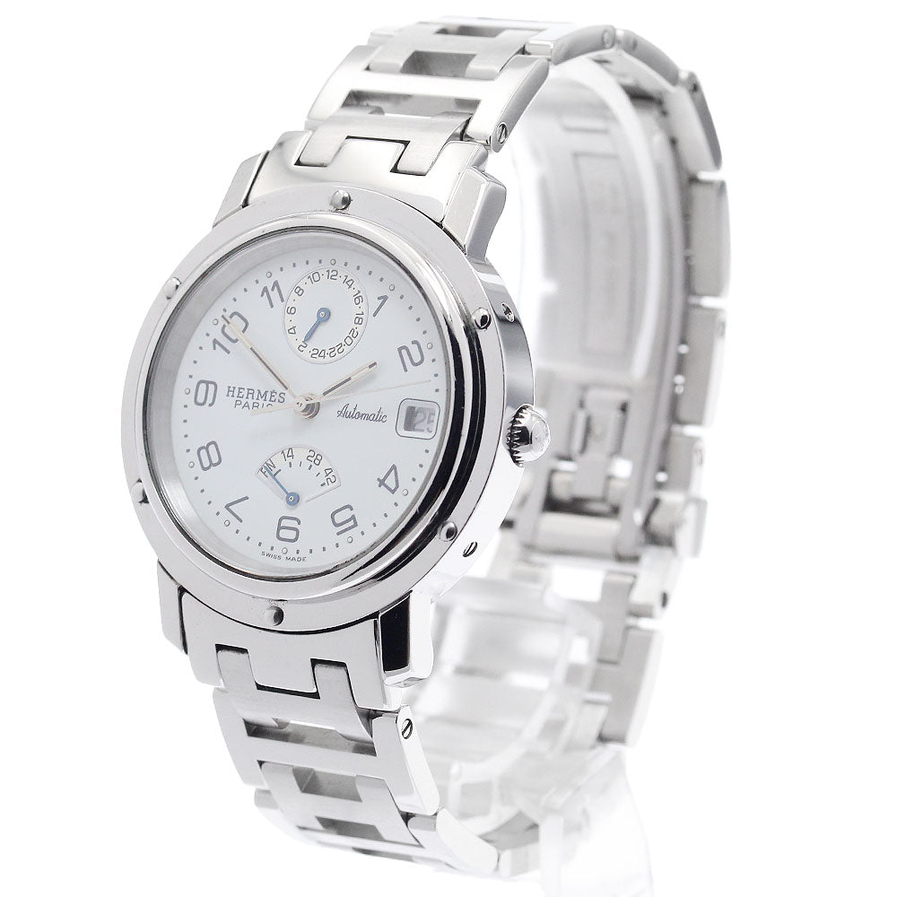 HERMES Clipper CL5.710 Power reserve GMT white Dial Automatic Men's Watch_943756