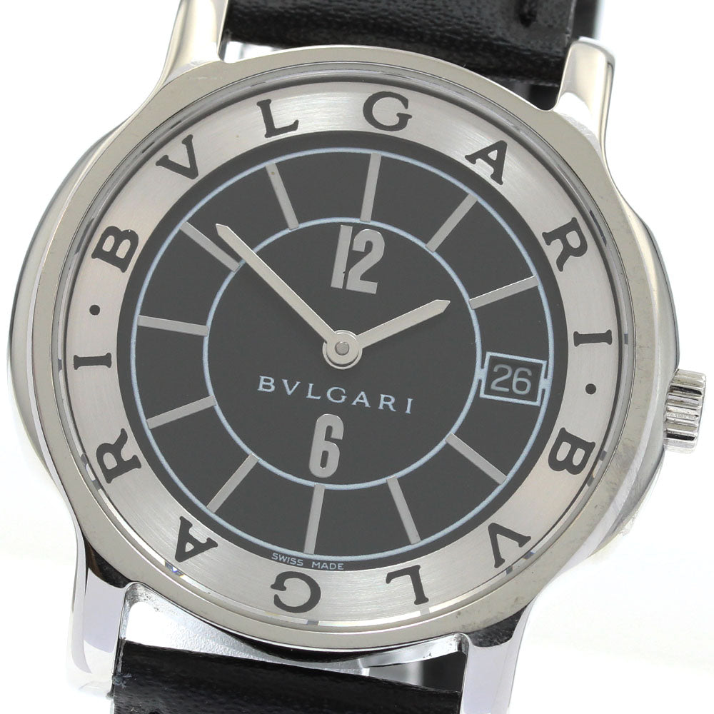 BVLGARI Solo tempo ST35S Date Black / Silver Dial Quartz Men's Watch_943801