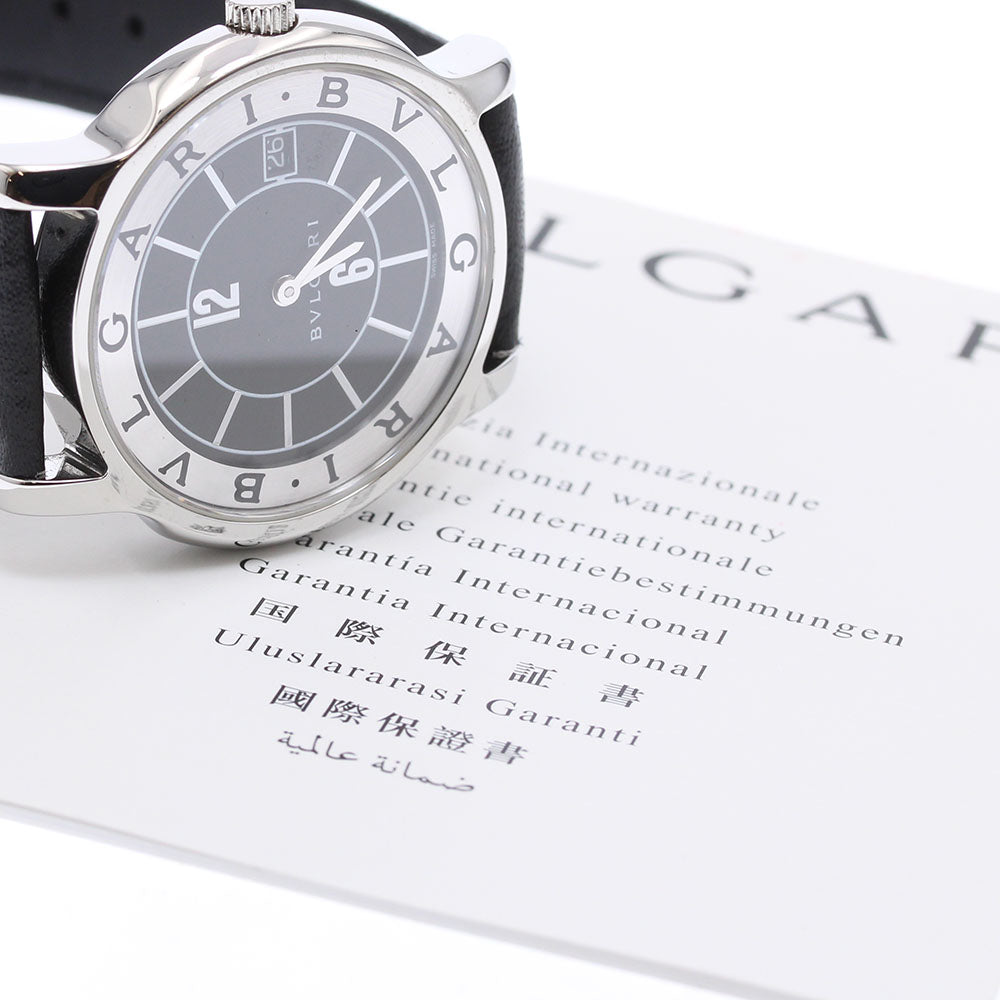 BVLGARI Solo tempo ST35S Date Black / Silver Dial Quartz Men's Watch_943801