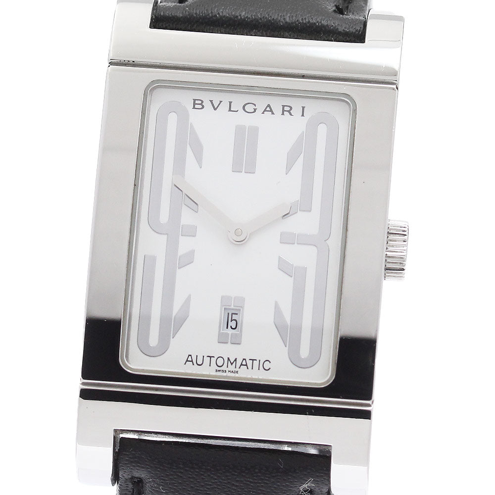 BVLGARI Rettangolo RT45S Date White Dial Automatic Men's Watch_943823