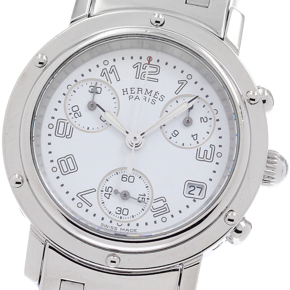 HERMES Clipper chrono CL1.310 Date white Dial Quartz Ladies Watch_943847