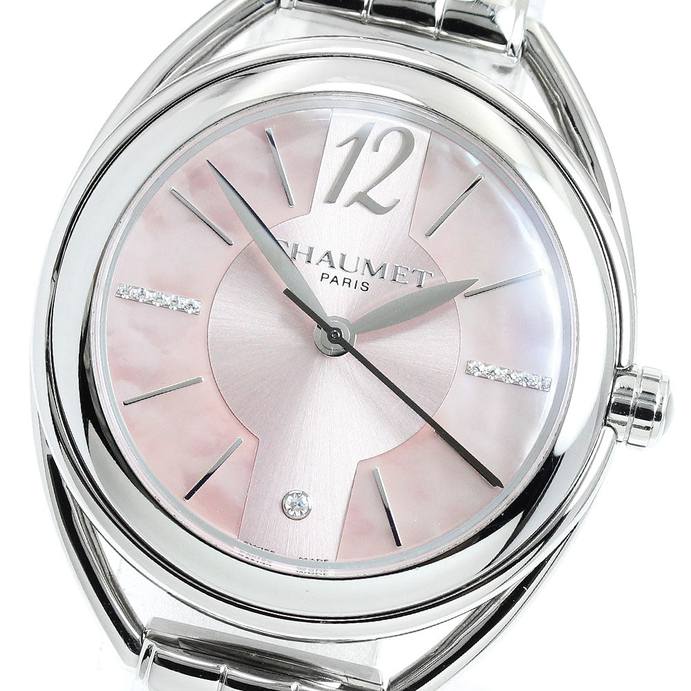 Chaumet Lian 2215 11P diamond Pink shell Dial Quartz Ladies Watch_943864
