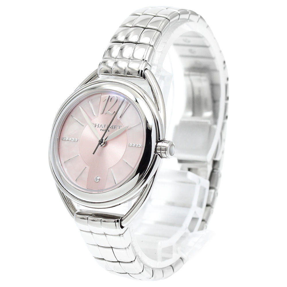 Chaumet Lian 2215 11P diamond Pink shell Dial Quartz Ladies Watch_943864