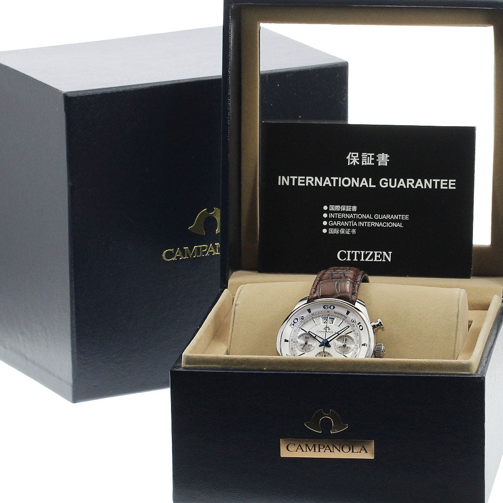 CITIZEN Campanola Mechanical NZ1001-09A/Y150-T022103 Chronograph Date Silver Dial Automatic Men's Watch_943930