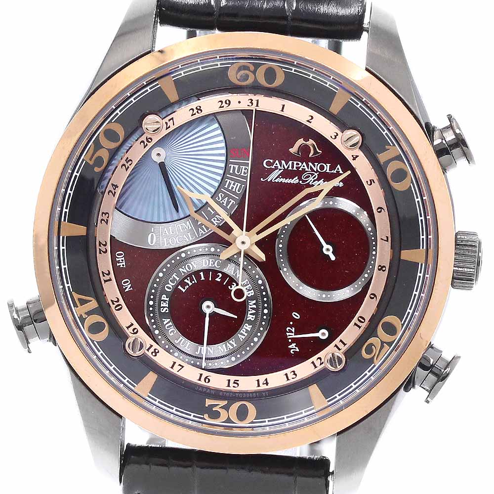 CITIZEN Campanola Deep Red Premium Doors Limited Edition AH7065-09Y/6762-T026575 Perpetual calendar minute repeater Bordeaux Dial Quartz Men's Watch_943931