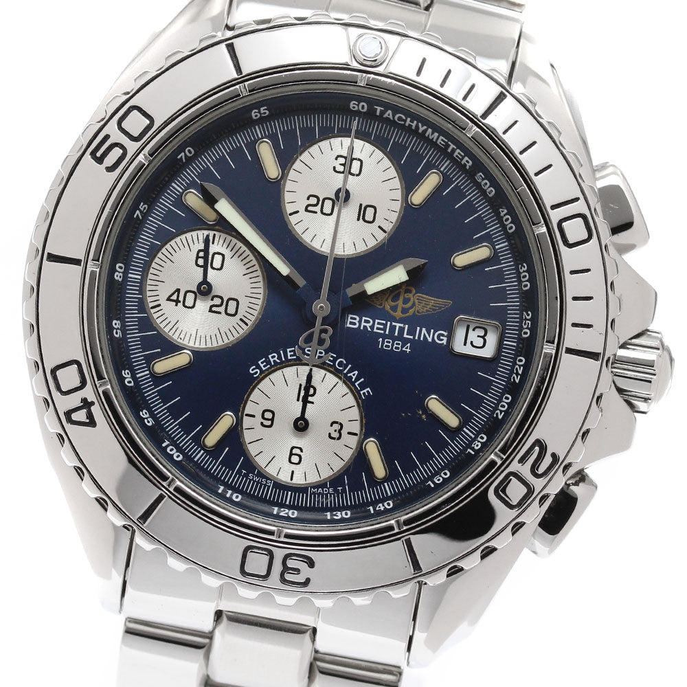 BREITLING Chrono Shark A13051 Date Navy Dial Automatic Men's Watch_943938