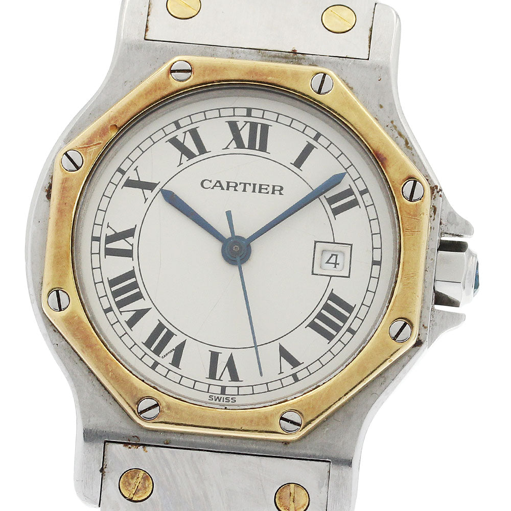 CARTIER Santos Octagon LM Date beige Dial Automatic Men's Watch_943967